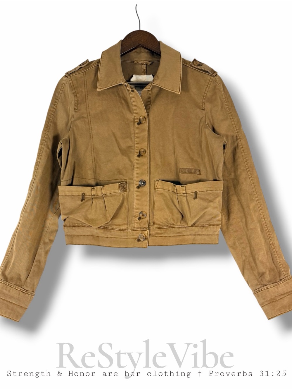 HEI HEI ANTHROPOLOGIE Women’s Size XS Jacket Coat Utility Stretch Button Front